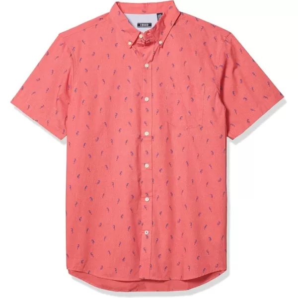 IZOD Men's Breeze Short Sleeve Button Down Patterned Shirt