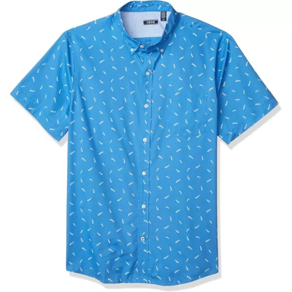 IZOD Men's Breeze Short Sleeve Button Down Patterned Shirt