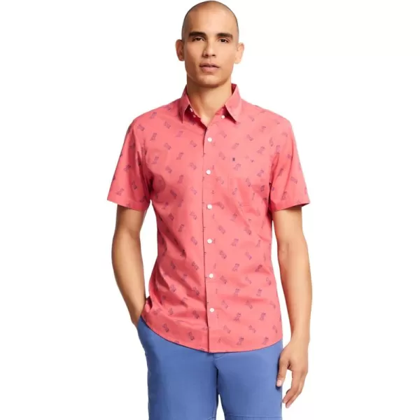 IZOD Men's Breeze Short Sleeve Button Down Patterned Shirt