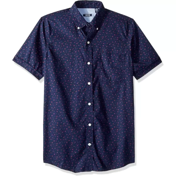 IZOD Men's Breeze Short Sleeve Button Down Patterned Shirt