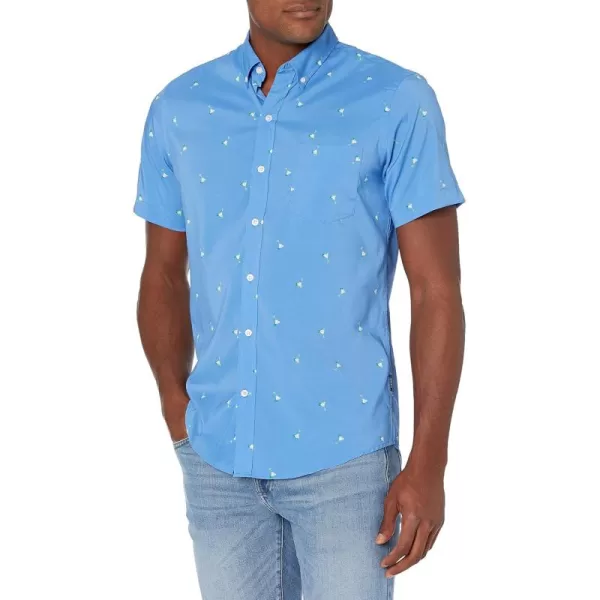 IZOD Men's Breeze Short Sleeve Button Down Patterned Shirt