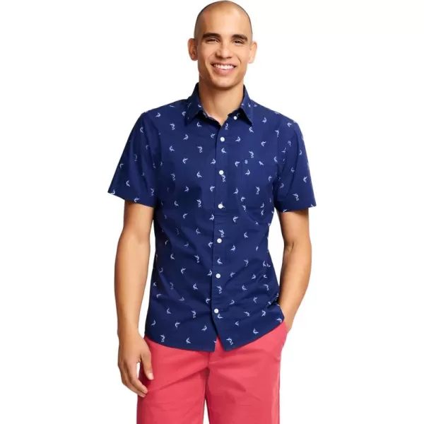 IZOD Men's Breeze Short Sleeve Button Down Patterned Shirt