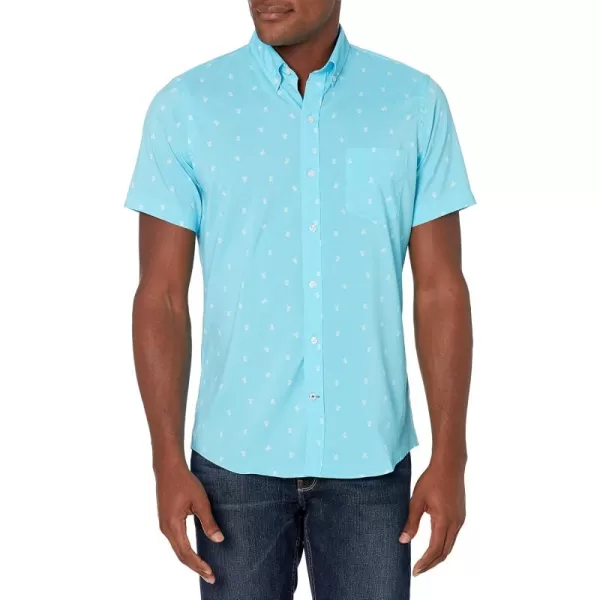 IZOD Men's Breeze Short Sleeve Button Down Patterned Shirt