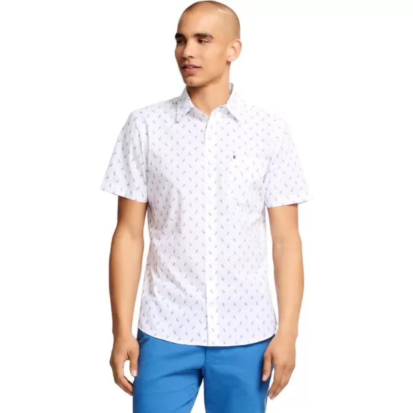 IZOD Men's Breeze Short Sleeve Button Down Patterned Shirt