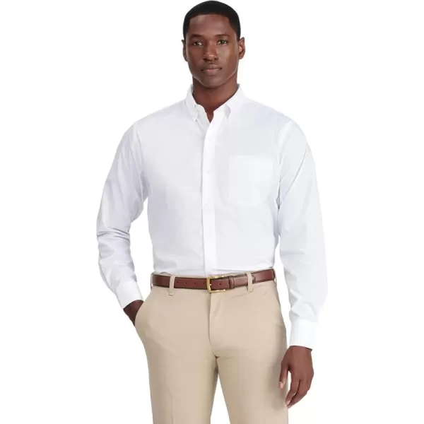 IZOD Men's Button Down Long Sleeve Stretch Performance Solid Shirt