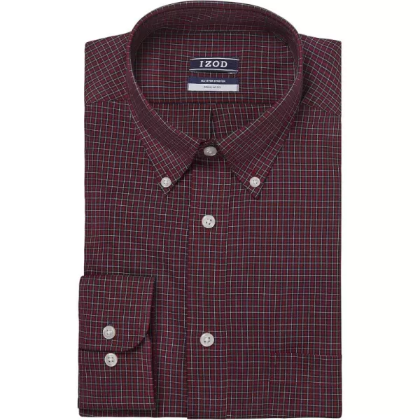 IZOD Men's Dress Shirt Regular Fit Stretch Check