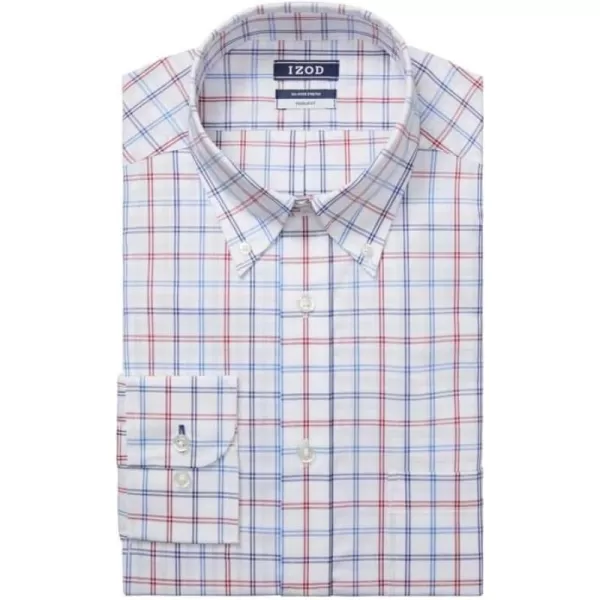 IZOD Men's Dress Shirt Regular Fit Stretch Check