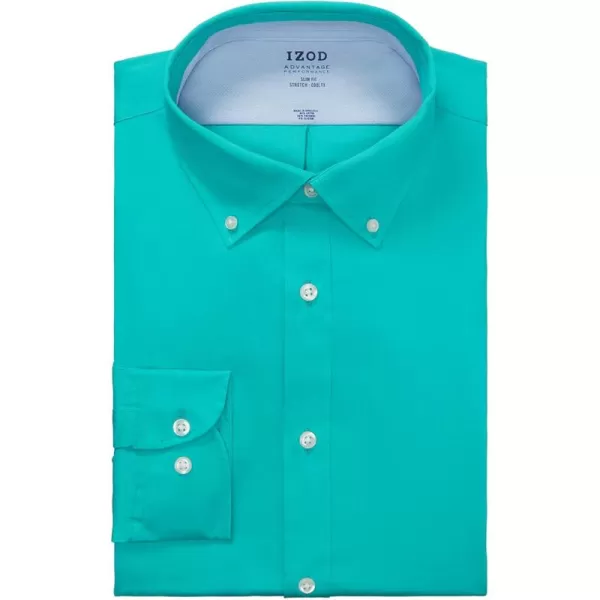 IZOD Men's Dress Shirt Slim Fit Stretch Fx Cooling Collar Solid