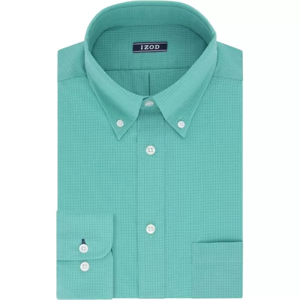 IZOD Men's Regular Fit Stretch Check Buttondown Collar Dress Shirt