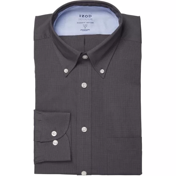 IZOD Men's Short Sleeve Dress Shirt Regular Fit Stretch Cool FX Cooling Collar Check