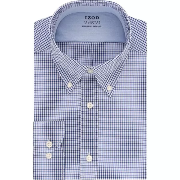 IZOD Men's Short Sleeve Dress Shirt Regular Fit Stretch Cool FX Cooling Collar Check