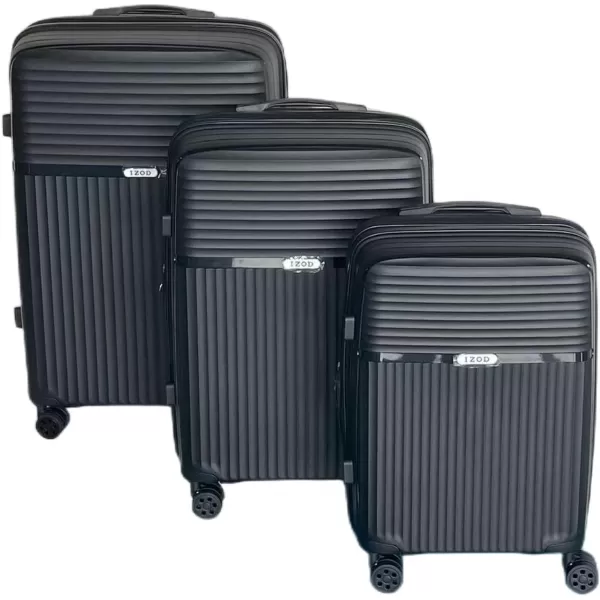 IZOD ABS Hard Shell Expandable Luggage Set - Durable ABS Hard Shell Construction - Double Water-Resistant Nylon Coil – Versatile Sizes 28", 24", 20" - 3-Piece Spinner Luggage Set 