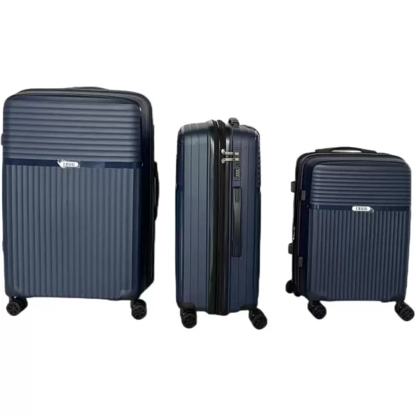 IZOD ABS Hard Shell Expandable Luggage Set - Durable ABS Hard Shell Construction - Double Water-Resistant Nylon Coil – Versatile Sizes 28", 24", 20" - 3-Piece Spinner Luggage Set 