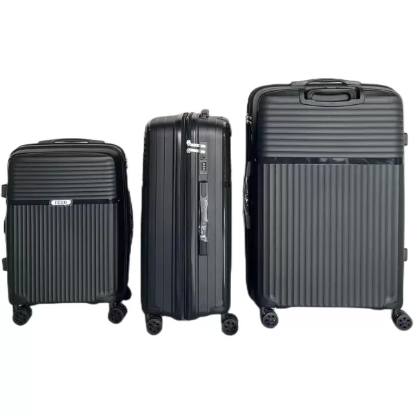 IZOD ABS Hard Shell Expandable Luggage Set - Durable ABS Hard Shell Construction - Double Water-Resistant Nylon Coil – Versatile Sizes 28", 24", 20" - 3-Piece Spinner Luggage Set 