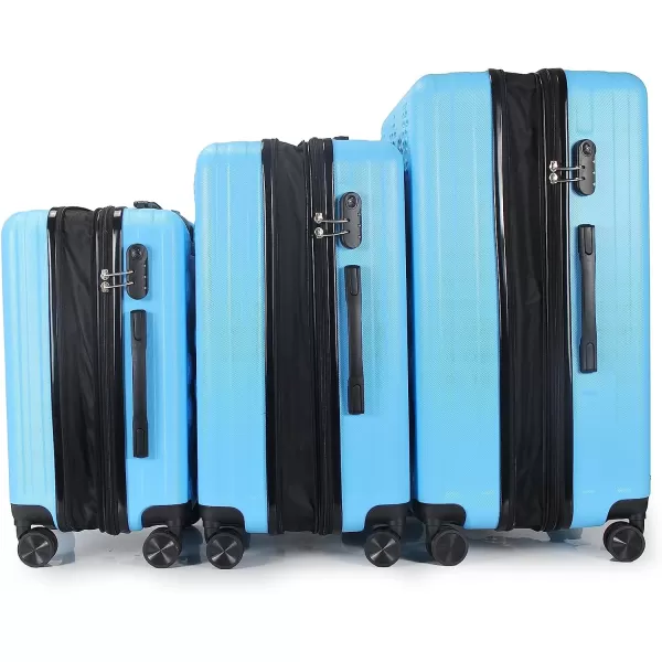 IZOD Golf Expandable ABS Hard shell Lightweight 360 Dual Spinning Wheels Combo Lock 28", 24", 20" 3 Piece Luggage Set 