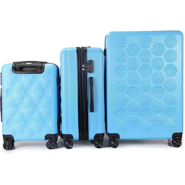 IZOD Golf Expandable ABS Hard shell Lightweight 360 Dual Spinning Wheels Combo Lock 28", 24", 20" 3 Piece Luggage Set 