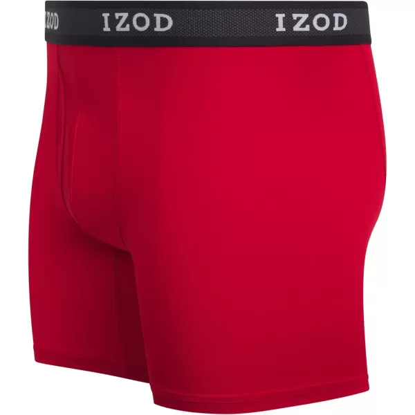IZOD Men's Boxer Briefs– 5 Pack Performance Long Leg Boxer Briefs for Men S-2XL