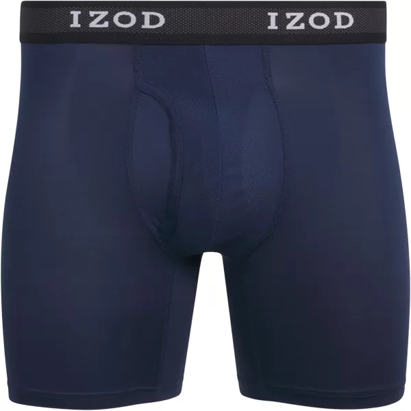 IZOD Men's Boxer Briefs– 5 Pack Performance Long Leg Boxer Briefs for Men S-2XL