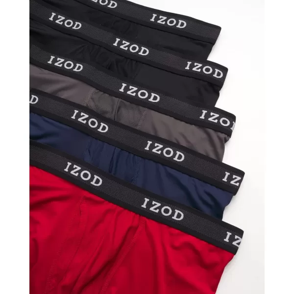 IZOD Men's Boxer Briefs– 5 Pack Performance Long Leg Boxer Briefs for Men S-2XL