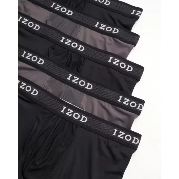 IZOD Men's Boxer Briefs– 5 Pack Performance Long Leg Boxer Briefs for Men S-2XL