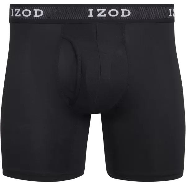 IZOD Men's Boxer Briefs– 5 Pack Performance Long Leg Boxer Briefs for Men S-2XL