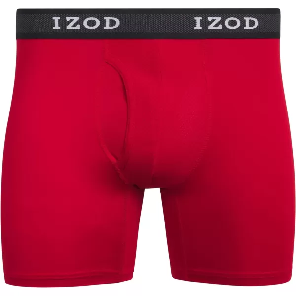 IZOD Men's Boxer Briefs– 5 Pack Performance Long Leg Boxer Briefs for Men S-2XL