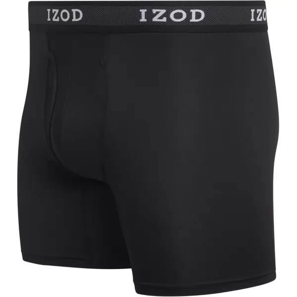 IZOD Men's Boxer Briefs– 5 Pack Performance Long Leg Boxer Briefs for Men S-2XL