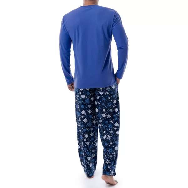 IZOD Men's Flannel-Fleece Long Sleeve Top and Pant Sleep Set