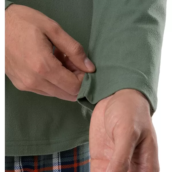 IZOD Men's Flannel-Fleece Long Sleeve Top and Pant Sleep Set