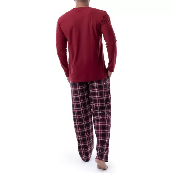IZOD Men's Flannel-Fleece Long Sleeve Top and Pant Sleep Set