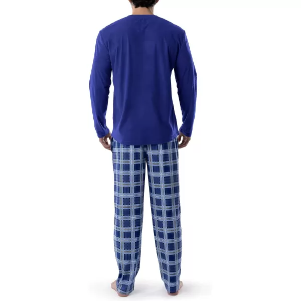 IZOD Men's Flannel-Fleece Long Sleeve Top and Pant Sleep Set
