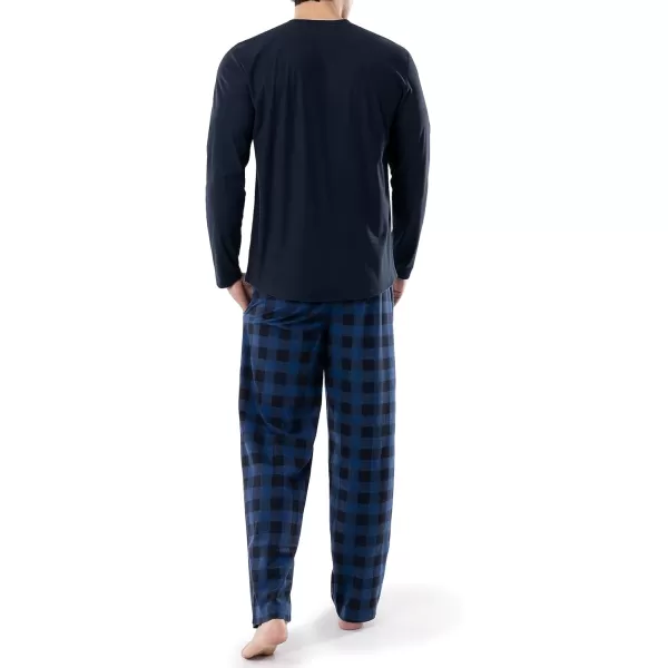 IZOD Men's Flannel-Fleece Long Sleeve Top and Pant Sleep Set