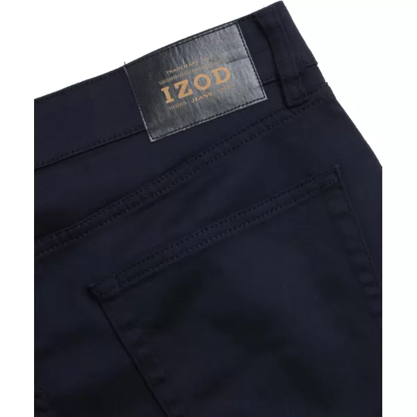 IZOD Men's Jeans - Regular Fit Comfort Stretch Knit Denim Jeans - Straight Leg Casual Pants for Men