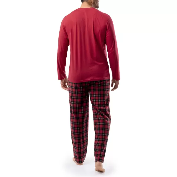IZOD Men's Jersey Henley Top and Micro Fleece Pant Sleep Set