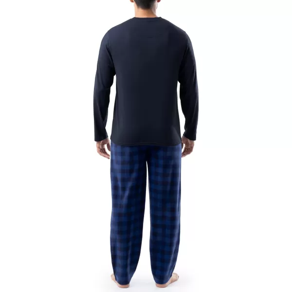 IZOD Men's Jersey Henley Top and Micro Fleece Pant Sleep Set