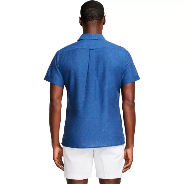 IZOD Men's Linen Button Down Short Sleeve Shirt