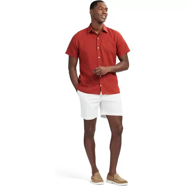 IZOD Men's Linen Button Down Short Sleeve Shirt