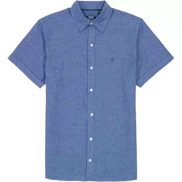IZOD Men's Linen Button Down Short Sleeve Shirt