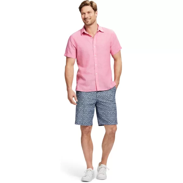 IZOD Men's Linen Button Down Short Sleeve Shirt