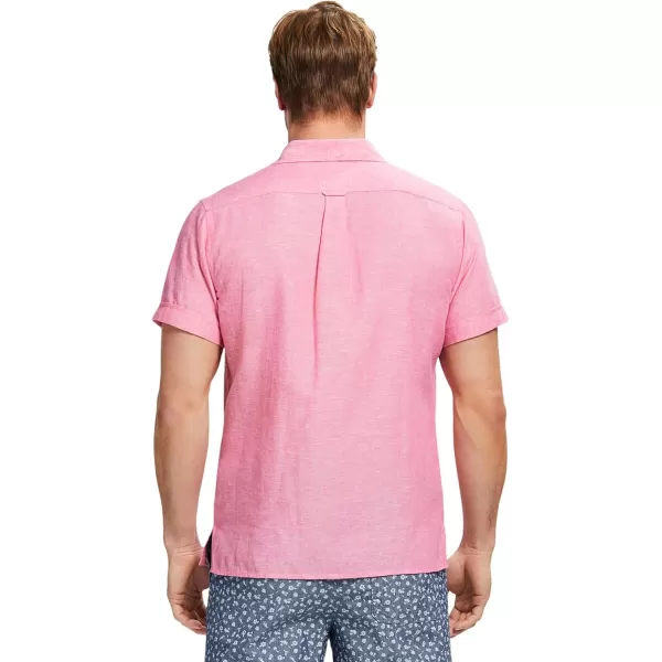 IZOD Men's Linen Button Down Short Sleeve Shirt