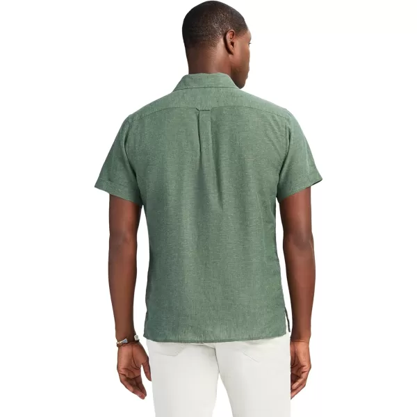 IZOD Men's Linen Button Down Short Sleeve Shirt