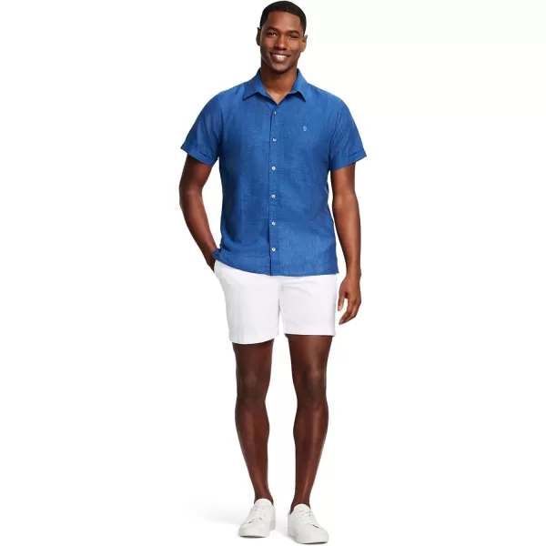 IZOD Men's Linen Button Down Short Sleeve Shirt