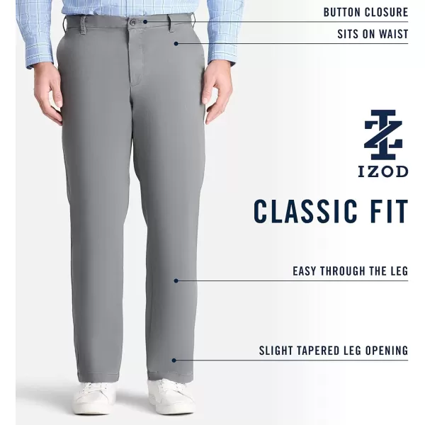 IZOD Men's Performance Stretch Classic Fit Flat Front Chino Pant