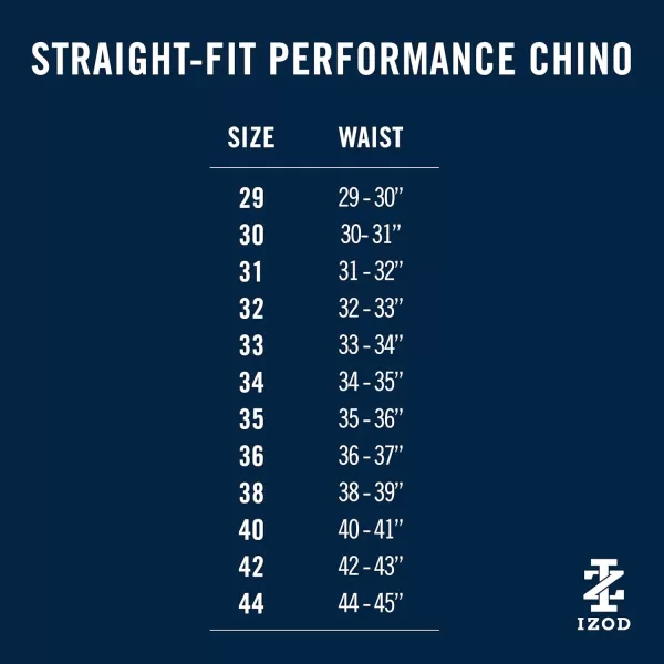 IZOD Men's Performance Stretch Straight Fit Flat Front Chino Pant