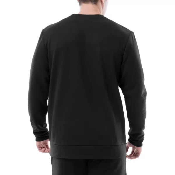 IZOD Men's Quilted Knit Crewneck Long Sleeve Sweatshirt