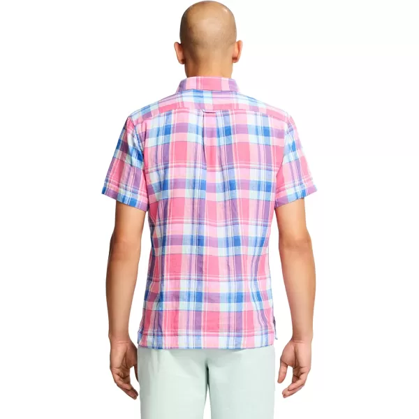 IZOD Men's Short Sleeve Madras Button Down Shirt