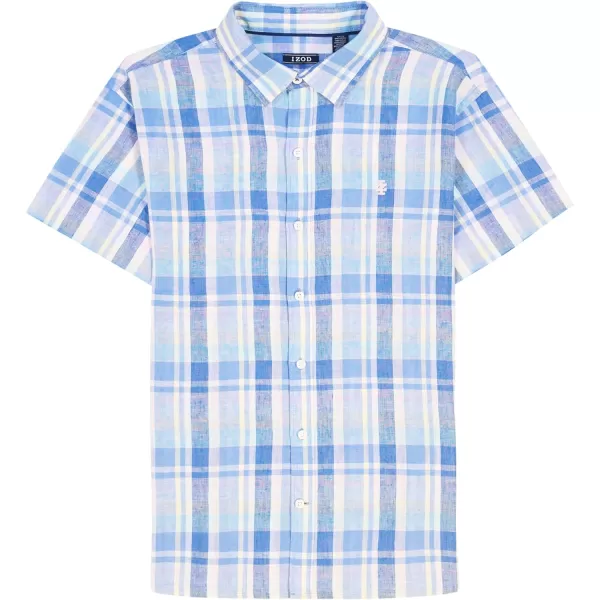 IZOD Men's Short Sleeve Madras Button Down Shirt