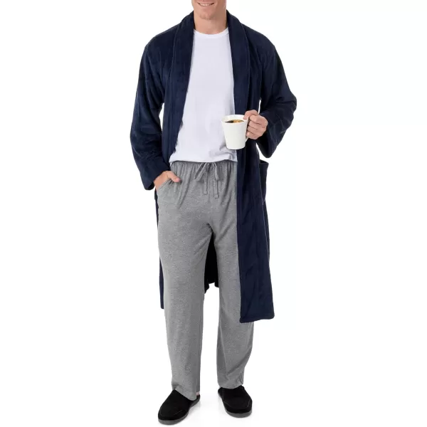 IZOD mens Comfort-soft Fleece - Drop Needle Bathrobe