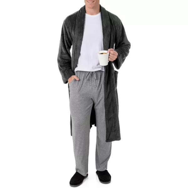 IZOD mens Comfort-soft Fleece - Drop Needle Bathrobe