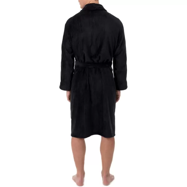IZOD mens Comfort-soft Fleece - Drop Needle Bathrobe